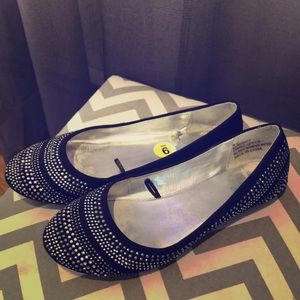 Black with Diamond Studded Flats